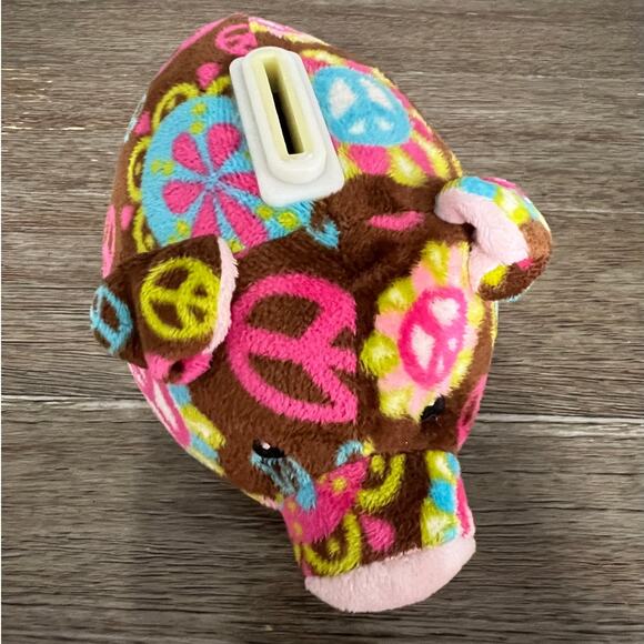 Mary Meyer Pizazz Print Piggy Plush Bank - Picture 2 of 6